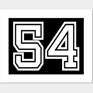 Number 54 for a sports team, group, or community T-Shirt Posters and Art